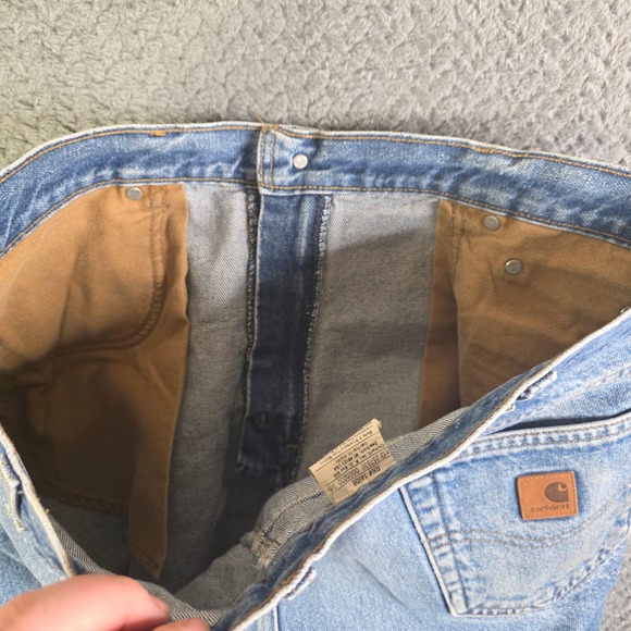 Carhartt B17 Denim Shorts Men's 38 Relaxed Fit Cutoff Blue Jean Workwear - Picture 7 of 9